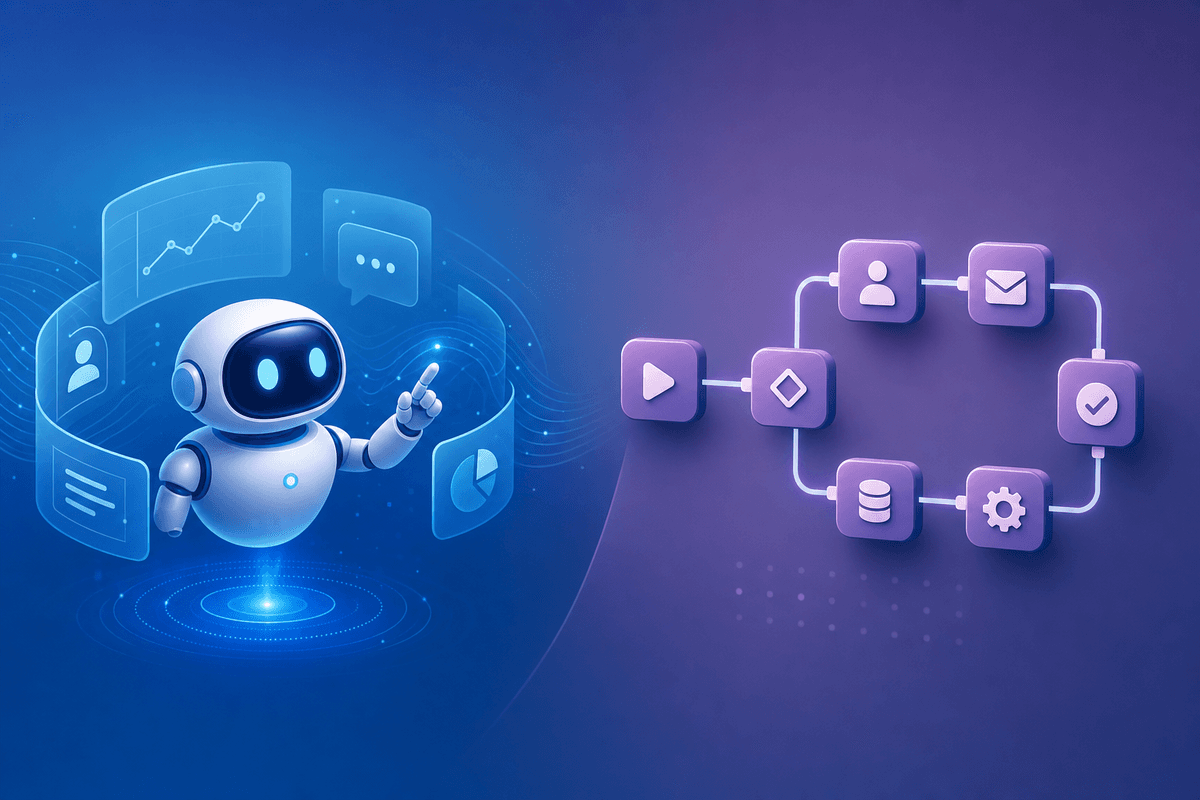 Comparison of AI agents and automation workflows in browser automation