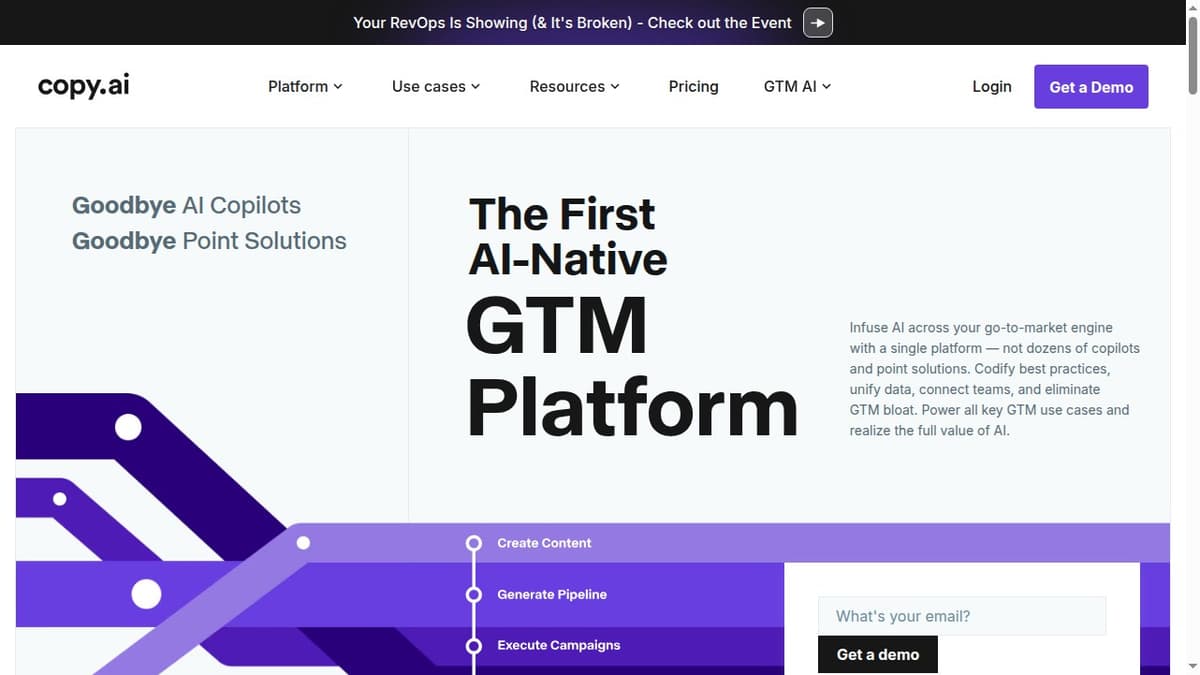 Copy.ai Dashboard interface