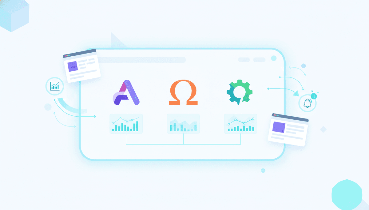 AI competitor monitoring dashboard showing tracked competitor brands with data flowing and Slack alerts