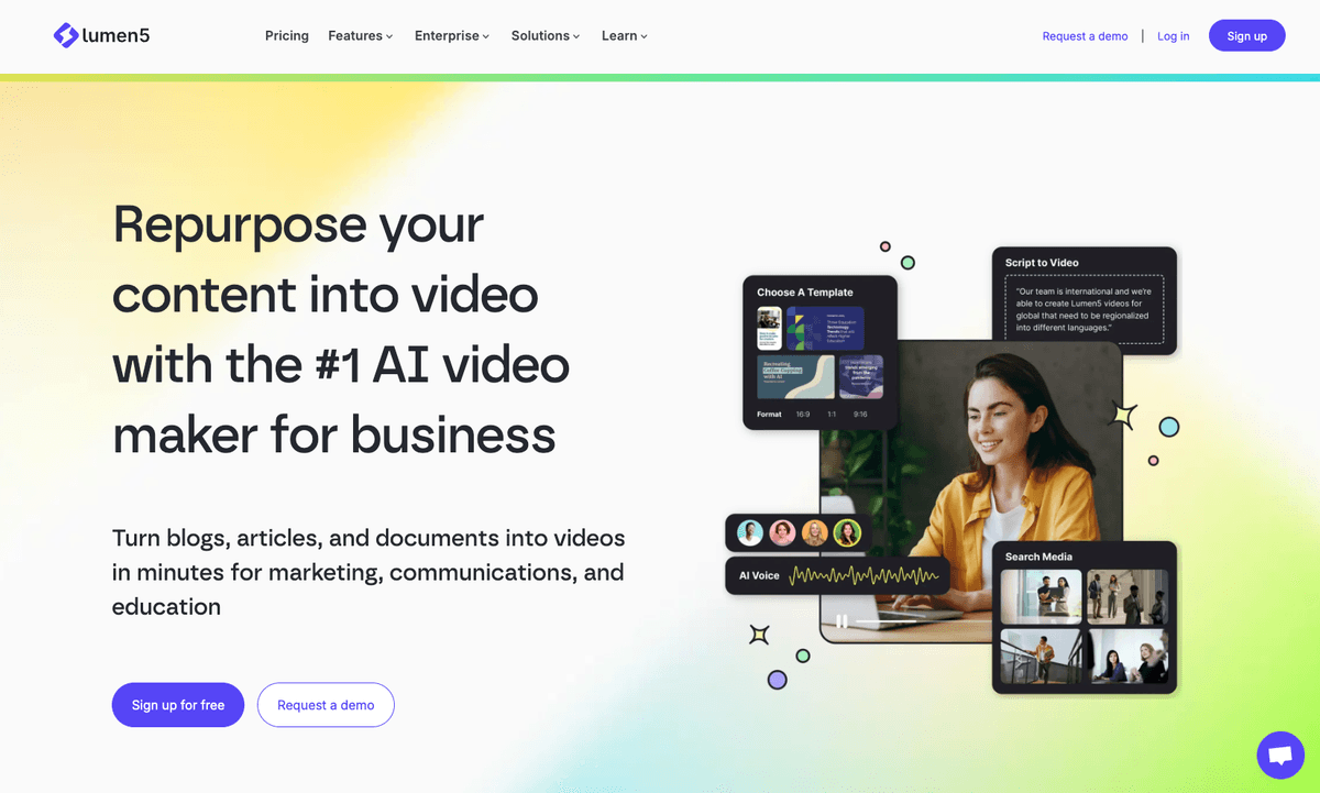 Lumen5 dashboard interface