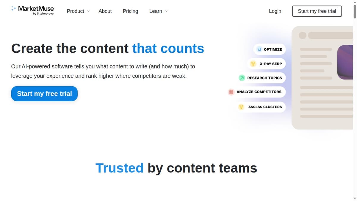 MarketMuse Dashboard