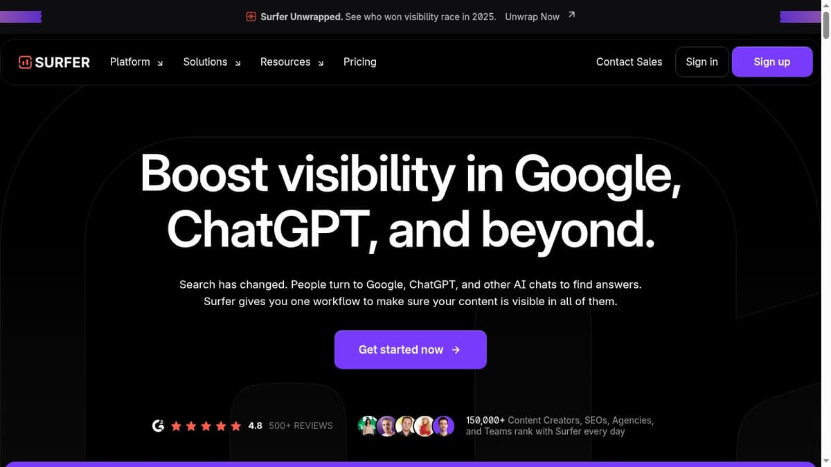 Surfer SEO Dashboard