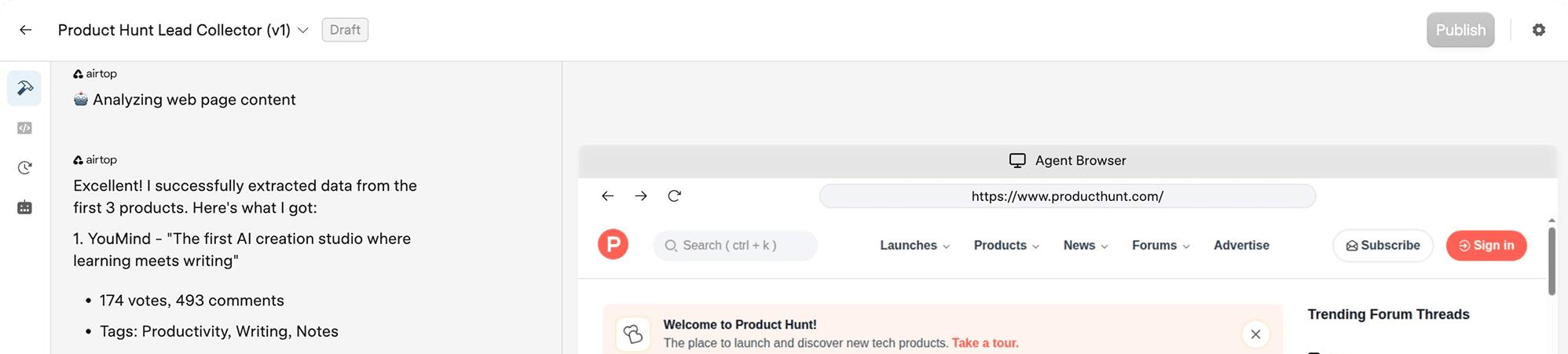 Airtop product interface